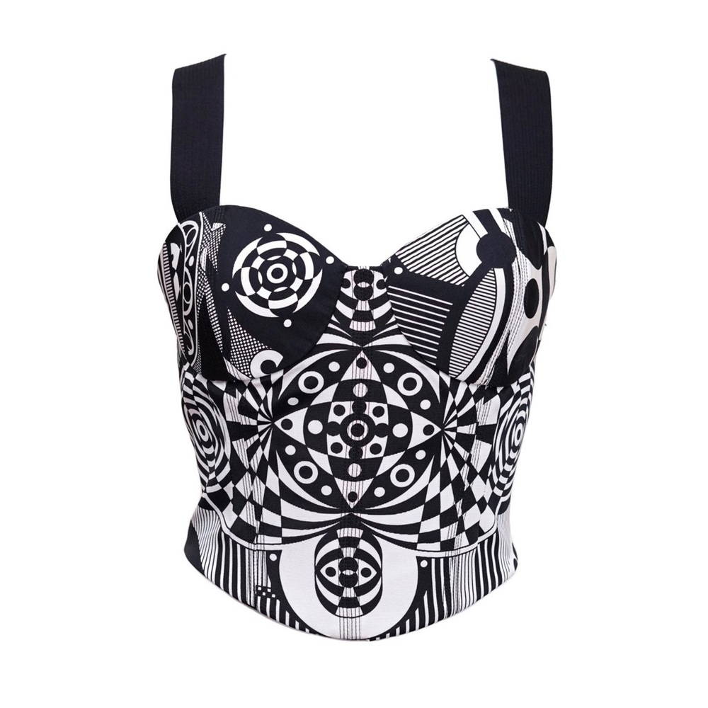 Gianni Versace Geometric Abstract Vintage Corset Top